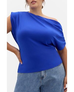 City Chic Imani One-Shoulder Top - Blue