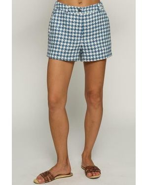 Central Park West Bright Tweed Shorts - Blue