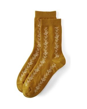 Lands' End 1-Pack Novelty Crew Socks - Brown