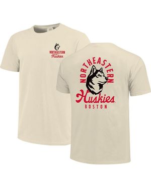 Image One Northeastern Huskies Comfort Colors Mascot Overlay T-Shirt - White