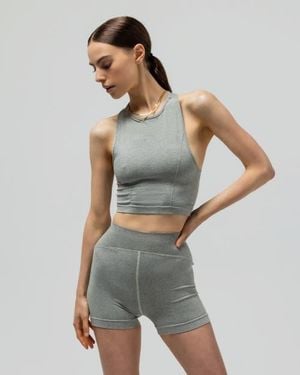 Reformer The Heather Cropped Tank - Gray