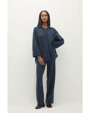 NAKEDCASHMERE Rome Denim Cashmere Chore Jacket - Blue