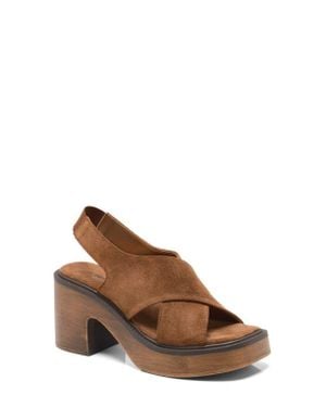 Free People Cora Slingback Platform Sandal - Brown