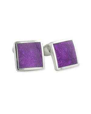 David Donahue Sterling Cuff Links - Purple
