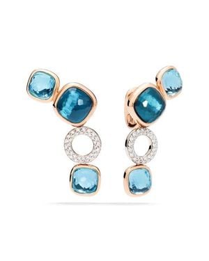 Pomellato Nudo Sky Topaz & Diamond Pavé Drop Earrings - Blue