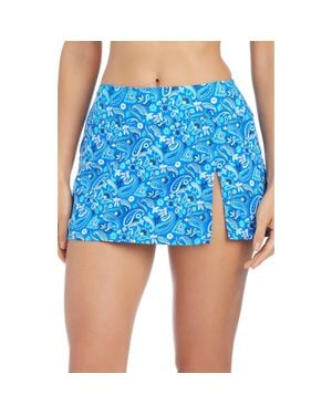 Rod Beattie High Waist Skirted Bikini Bottoms - Blue