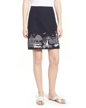 Boden Tilda Embroidered Cotton Skirt - Blue