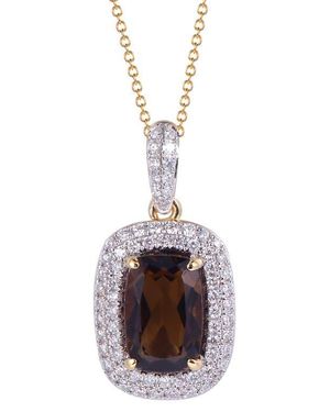 Kahn High Jewelry Smoky Quartz Necklace With Diamonds - Brown
