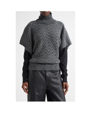 Missoni Zigzag Sequin Poncho - Gray
