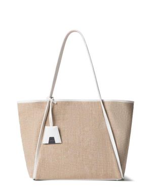 Akris Medium Alex Raffia & Leather Shopper - Natural