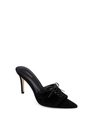 L'Agence Thames Ii Lace Up Pointed Toe Leather Mule - Black