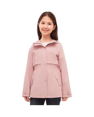 Rokka&Rolla Kids' Trench Coat Hip-Length Hooded Jacket - Pink