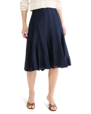NIC+ZOE Batiste Flirt Ruffle A-Line Skirt - Blue