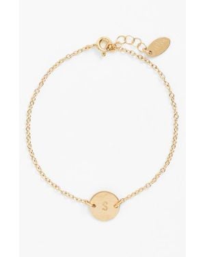 Nashelle Initial Mini Disc Bracelet - White