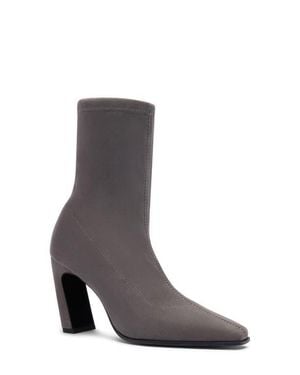 Stuart Weitzman Stassi Stretch Leather Bootie - Gray