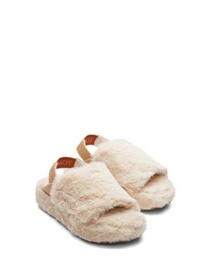 TOMS Sofia Faux Fur Slingback Slipper - Natural