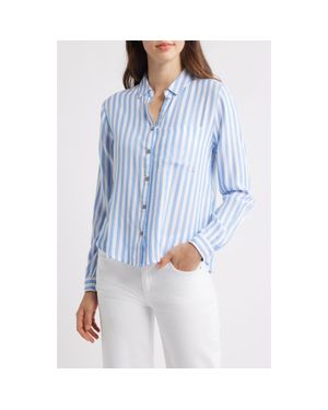 Beach Lunch Lounge Candace Stripe Button-Up Shirt - Blue