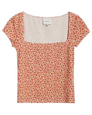 Reformation Bardot Floral Top - Orange
