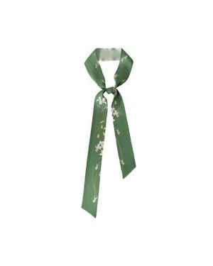 Lost Pattern Lily Silk Skinny Scarf - Green