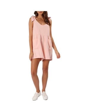 Petal & Pup Lindy Sleeveless Linen Romper - Pink