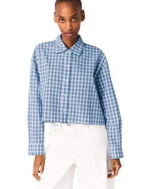 Maje Rhinestone Shirt With Removable Tie - Blue