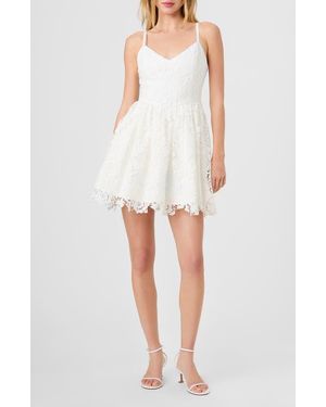French Connection Structured Lace Minidress - White