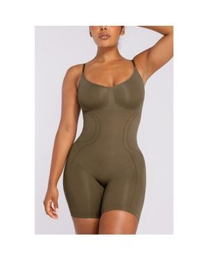 Shapellx Seamless Mid-Thigh Full Shaping Bodysuit - Green