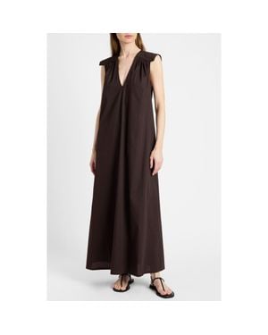 Santorelli Niu Cap Sleeve Maxi Dress - Brown