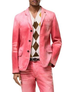 Burberry Ricky Coated Denim Blazer - Red