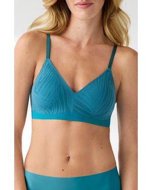 True & Co. Lace Triangle Bralette - Blue