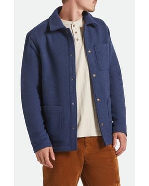 Brixton Shop Melton Snap-Up Chore Coat - Blue