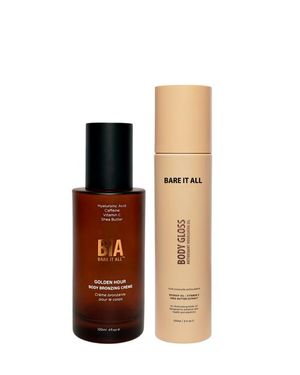 Bare It All Bronze And Shine Kit Bronzing Creme And Body Oil - White