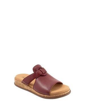 Trotters Ginnie Platform Wedge Slide Sandal - Brown