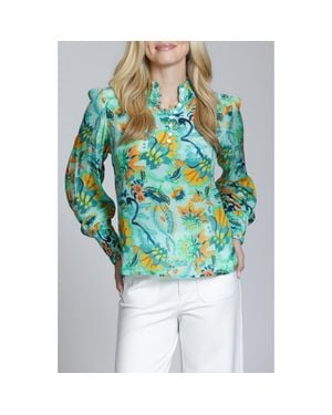 Apny Print High Neck Shirt - Green