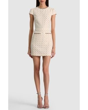 Alice + Olivia Cade Embellished Cap Sleeve Minidress - Natural