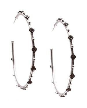 Armenta New World Crivelli Diamond Hoop Earrings - White