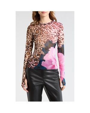 AFRM Kaylee Floral Mesh Top - Pink