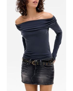 BDG Ultimate Off The Shoulder Top - Blue