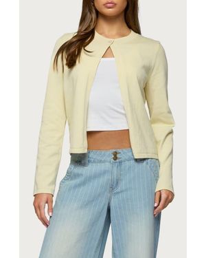 Edikted Jenie Split Front Cardigan - White