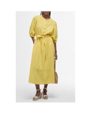 Barbour Heidi Cotton Midi Dress - Yellow