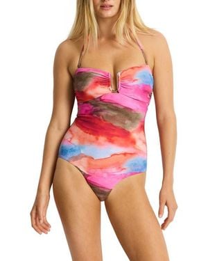 Sea Level U-Bar Bandeau One-Piece Swimsuit - Red