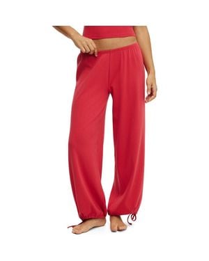 Cotton On Dreamy Soft Pointelle Wide Leg Pant - Red