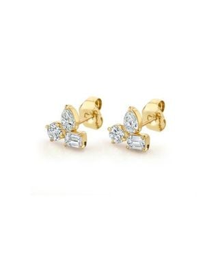 Michael M Montage 3 Cluster Stud Earrings - Metallic