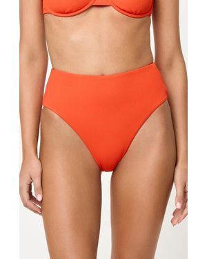 LSPACE Soleil High Waist Rib Bikini Bottoms - Orange
