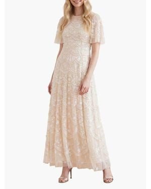 Needle & Thread Lily Bloom Embroidered Maxi Dress - Natural