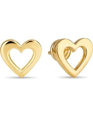 DEVATA Open Heart Stud Earrings - Metallic