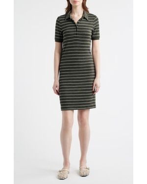 Rag & Bone The Knit Stripe Polo Dress - Black