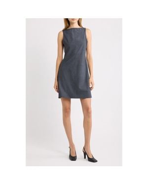 Theory Bateau Neck Sheath Dress - Gray