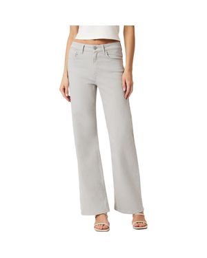 Mavi Alena High Waist Wide Leg Twill Pants - Gray