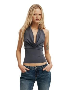 Cotton On Georgie Cowl Neck Halter - Blue